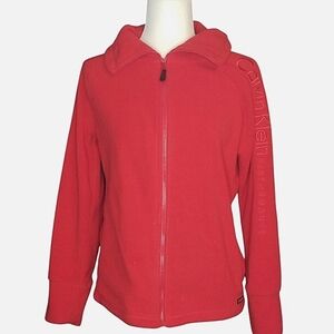 Calvin Klein Logo Jacket Performance Red Fleece Size Medium